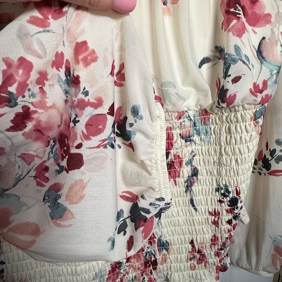 Torrid plus size 2X Romantic sweetheart mesh Floral Long Sleeve Top Coquette - Picture 8 of 9